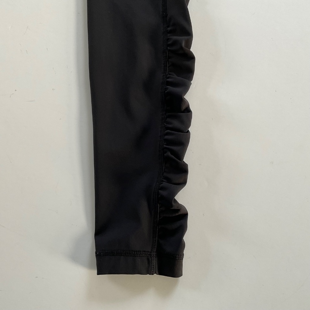 Lululemon Speed Up Black Leggings Sz 6 Coral Pink Zip Pocket  Ruched Ankle Gym - Picture 11 of 13